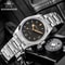 Luminous Mens Quartz Watches New Analog Watch With Bubble Mirror Glass Stainless Steel Bracelet 1