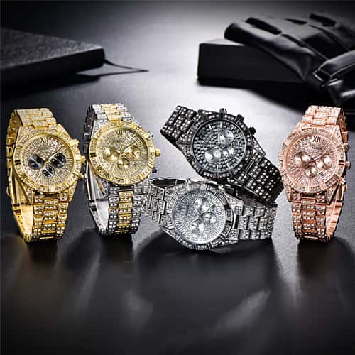 Original CURDDEN Brand Luxury Watches For Men Fashion, Golden Date Vintage Quartz Watch, Alloy Band Hip Hop Style