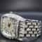 Diamond Silver Iced Out Quartz Watch, Stainless Steel Men's Watches Luxury, Big Dial Top Brand Waterproof