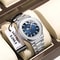 Luxury Brand Men Quartz Wristwatch Stainless Steel Waterproof Luminous Date Square Business Watch F 0