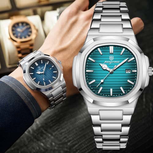 Chronograph Watch for Men Waterproof Luminous, Luxury Man Wristwatch, Stainless Steel Men's Quartz Watches