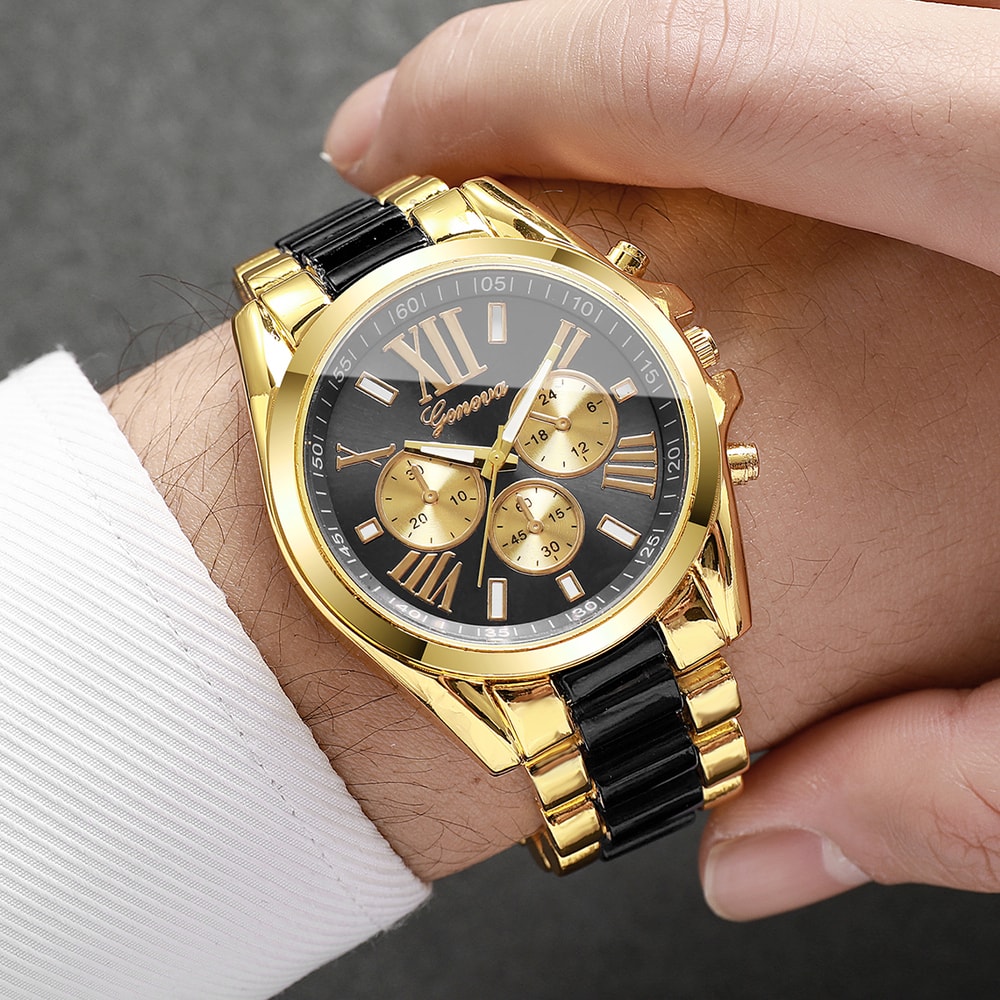 Luxury Men Business Watches, Fashion Roma Dial Men's Quartz Wristwatch, Elegant Daily Wear