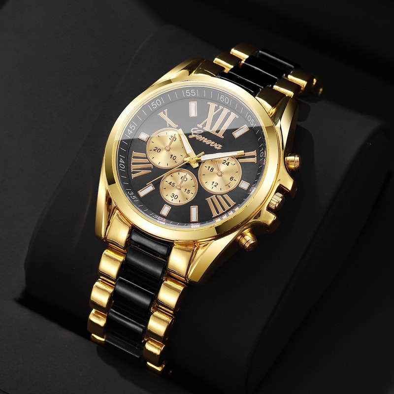 Luxury Men Business Watches, Fashion Roma Dial Men's Quartz Wristwatch, Elegant Daily Wear