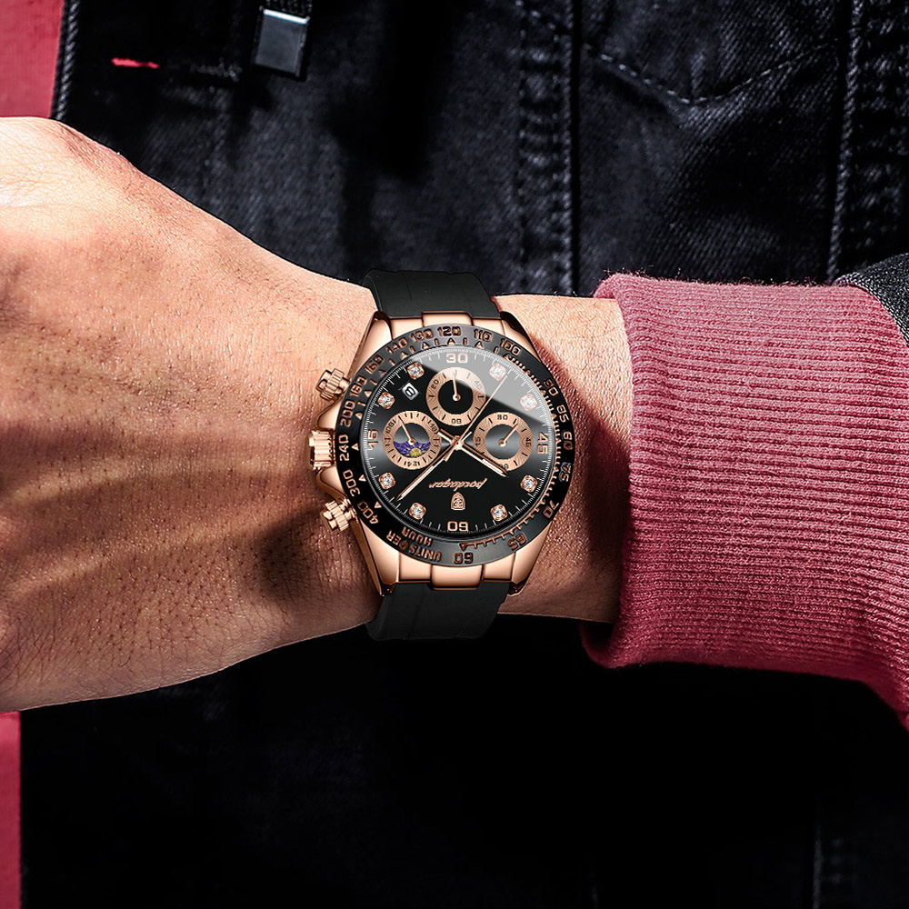 Luxury Chronograph Men Wristwatch, High Quality Quartz Man Watch, Waterproof Luminous Military Men Watches