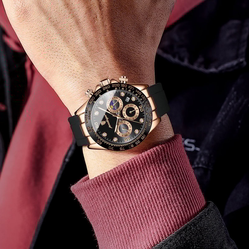 Luxury Chronograph Men Wristwatch, High Quality Quartz Man Watch, Waterproof Luminous Military Men Watches