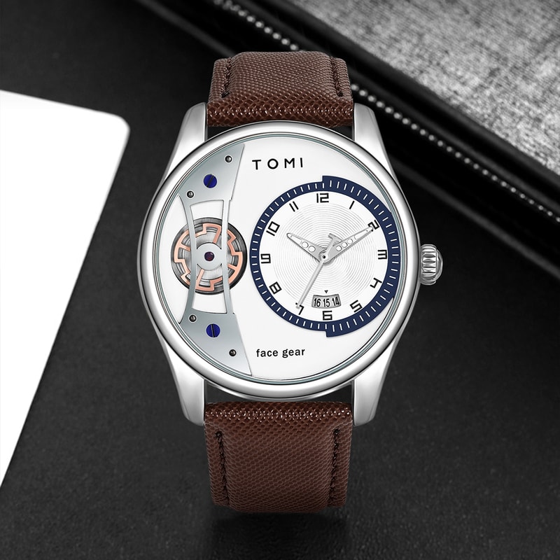 Luxury Quartz Watch For Men Mens Minimalist Business Quartz Watch Double Strap Detachable Gift 2
