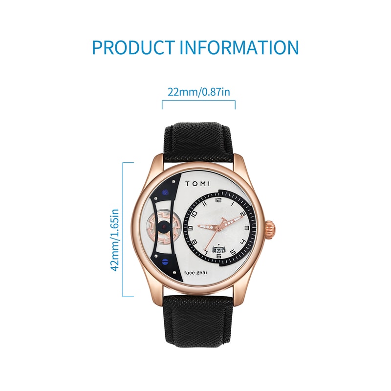 Luxury Quartz Watch For Men Mens Minimalist Business Quartz Watch Double Strap Detachable Gift 4