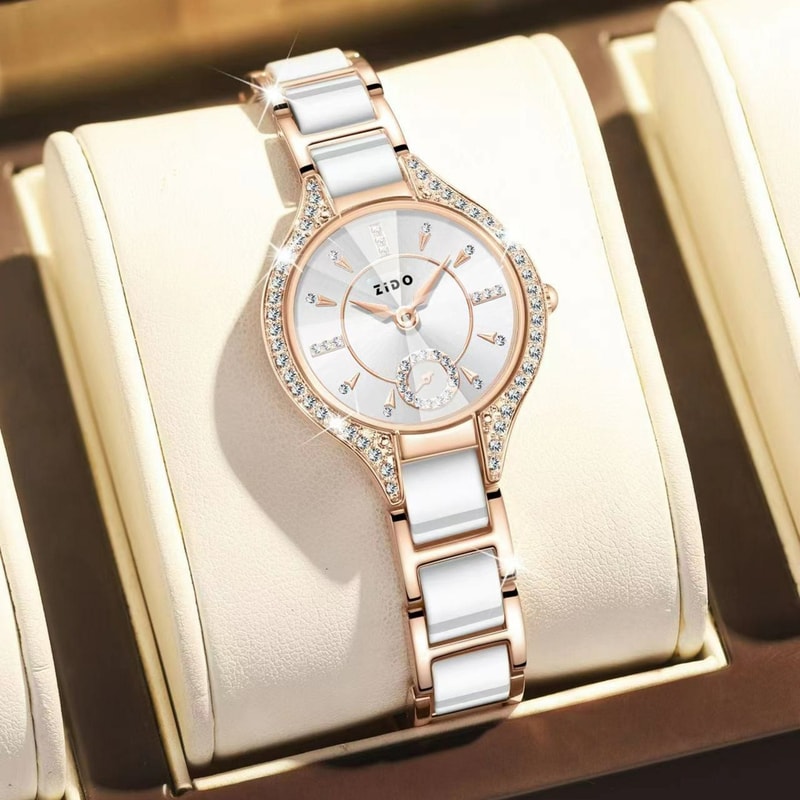 Watch For Women Brand Light Luxury Retro Female Fashion Clock Waterproof Diamond Inlaid Stainless S 0