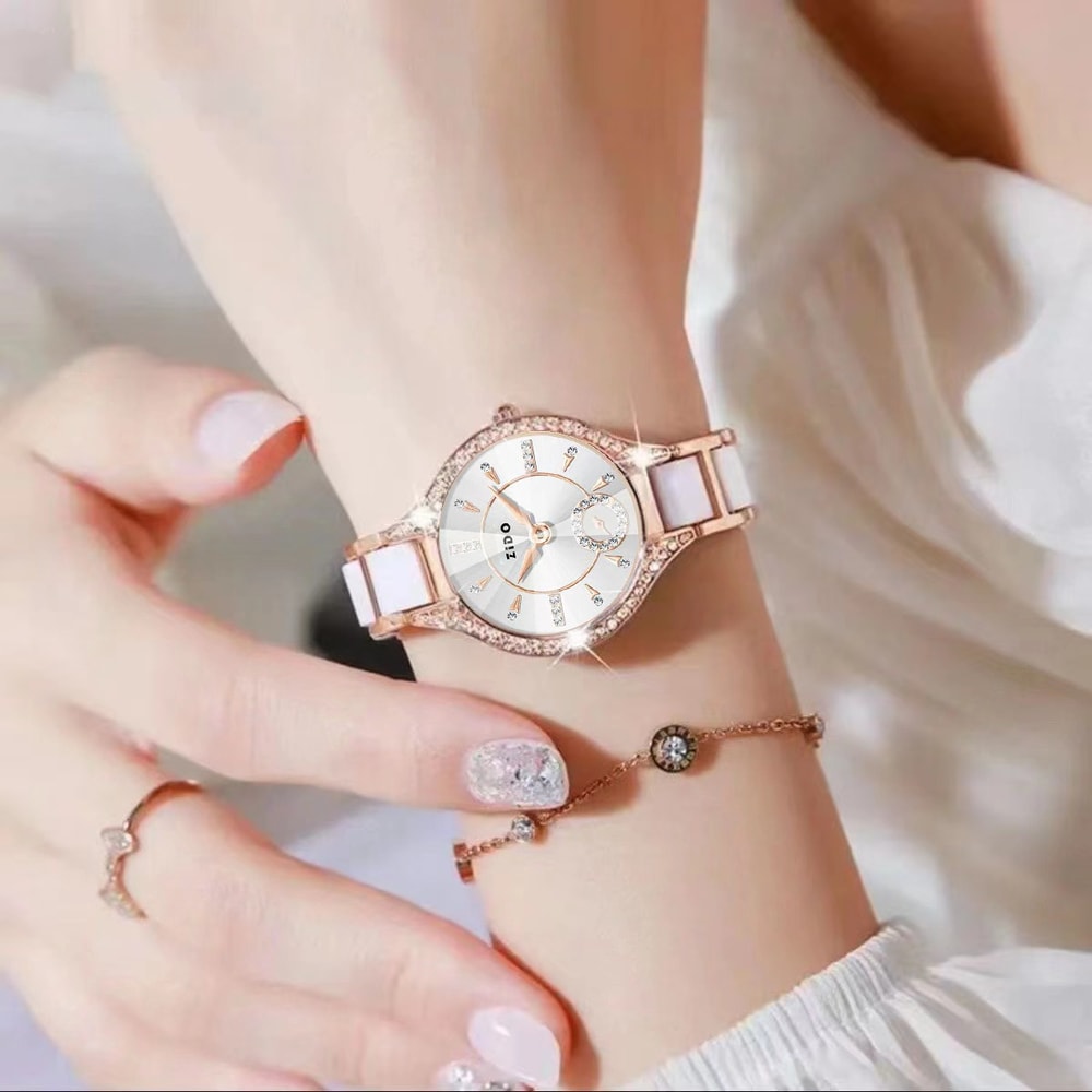 Watch For Women Brand Light Luxury Retro Female Fashion Clock Waterproof Diamond Inlaid Stainless S 1