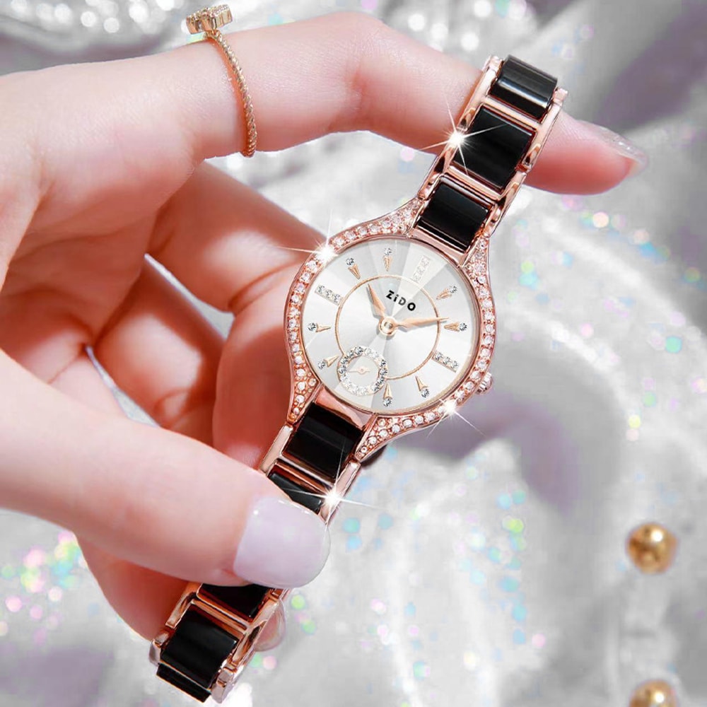 Watch For Women Brand Light Luxury Retro Female Fashion Clock Waterproof Diamond Inlaid Stainless S 3