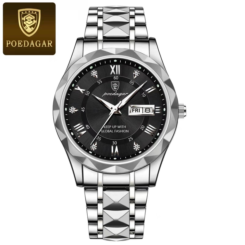Waterproof Stainless Steel Luminous Man Wristwatch Luxury Business Men Watches Date Week Quartz Spo 12