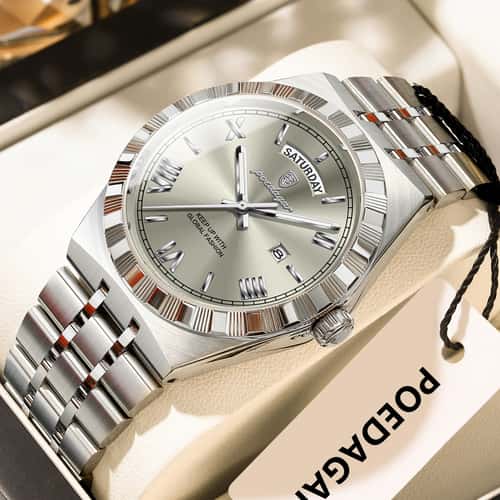 Quartz Business Watches For Men, Luxury Fashion Man Wristwatch, Waterproof Luminous Stainless Steel Clock