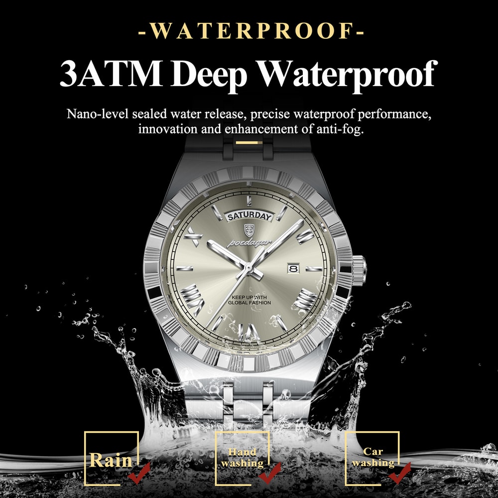 Quartz Business Watches For Men Luxury Fashion Man Wristwatch Waterproof Luminous Stainless Steel C 2