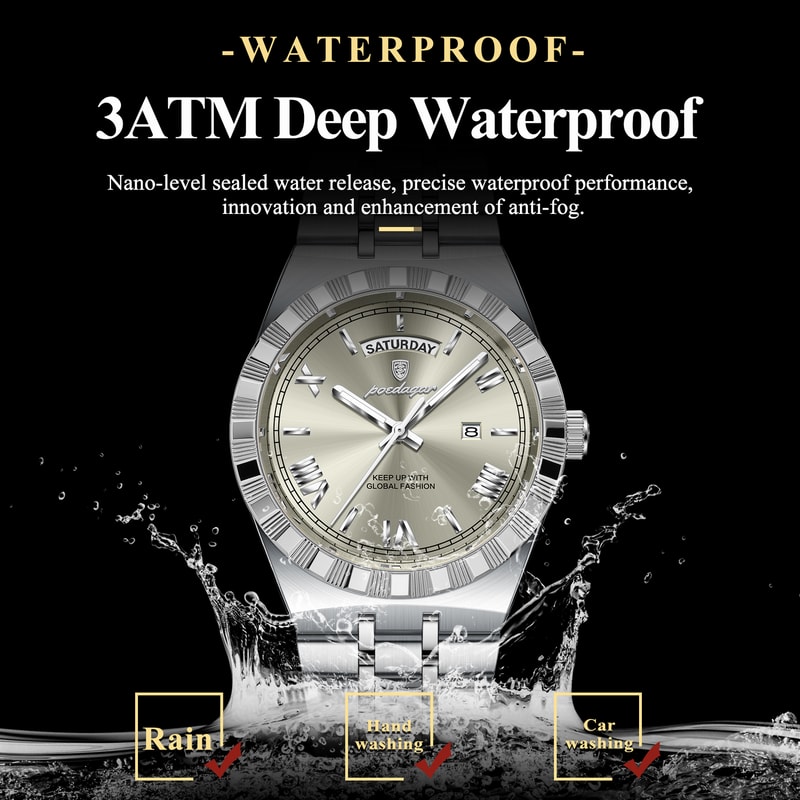 Quartz Business Watches For Men Luxury Fashion Man Wristwatch Waterproof Luminous Stainless Steel C 2