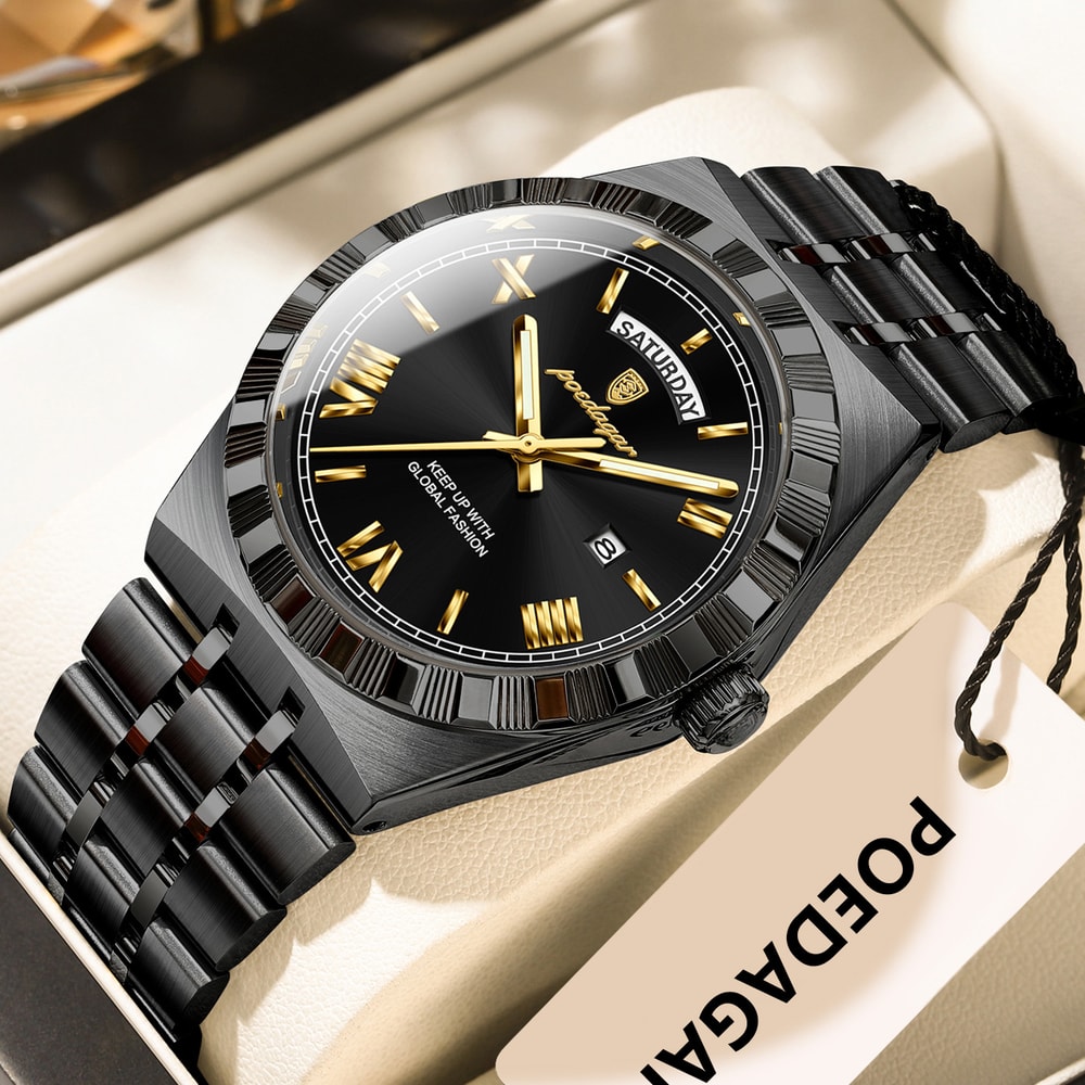 Quartz Business Watches For Men Luxury Fashion Man Wristwatch Waterproof Luminous Stainless Steel C 8