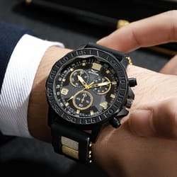 light luxury refined fake three eye, mixed bar scale dial silicone quartz watch, elegant wristwear