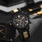 Light luxury refined fake three eye, mixed bar scale dial silicone quartz watch, elegant wristwear
