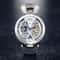 Automatic Mechanical Watch High-End Waterproof with Leather Strap, Stainless Steel Transparent Back Cover