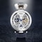 Automatic Mechanical Watch High-End Waterproof with Leather Strap, Stainless Steel Transparent Back Cover
