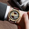 Automatic Mechanical Mens Watch, Mechanical Wristwatches Watches for Man, Watches Golden Bridge Skeleton