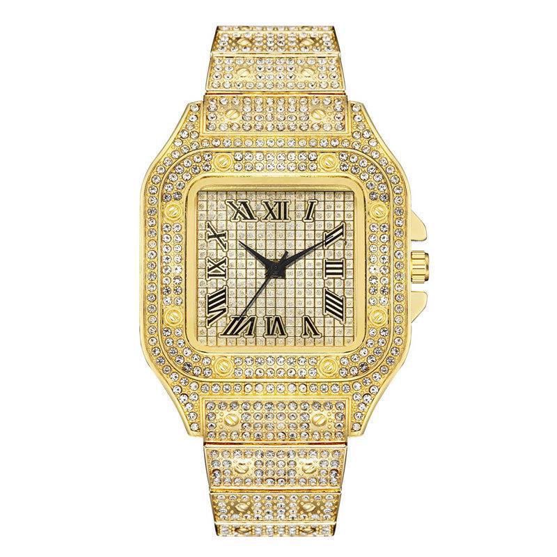Gold Watch Ladies Wrist Watch Luxury Luxury Diamond Men Women Watches Rhinestone Unisex Bracelet Wa 4