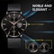 Men Business Casual Quartz Wrist Watch, Luxury Black Stainless Steel Mesh Belt, Ultra Thin Design