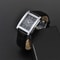 Luxury Quartz Clock Men Square Watch Black White Case Leather Band For Women And Men 0