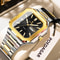 Stainless Steel Luxury Square Male Watch Waterproof Luminous Date Week Quartz Watches For Men Fashi 13