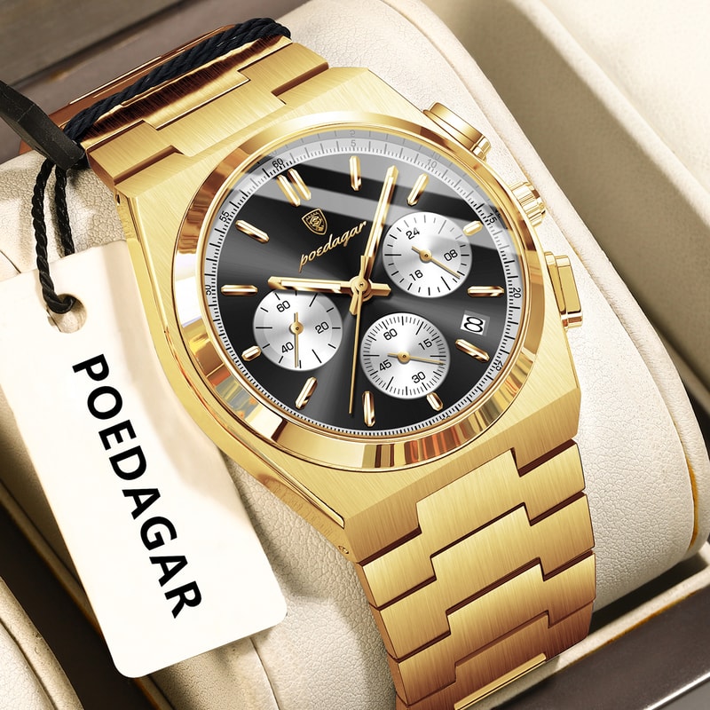 Luminous Business Watches For Men Fashion Men Wristwatch Chronograph Date Stainless Steel Quartz Ma 11