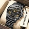 Mens Quartz Watches Stainless Steel Chronograph Original Military Waterproof Luminous Date Watch 8