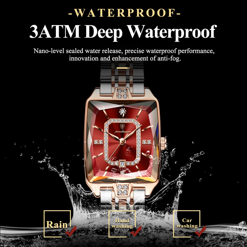 Elegant Waterproof Calendar Watch Stainless Steel Quartz Luxury Watch For Women 1