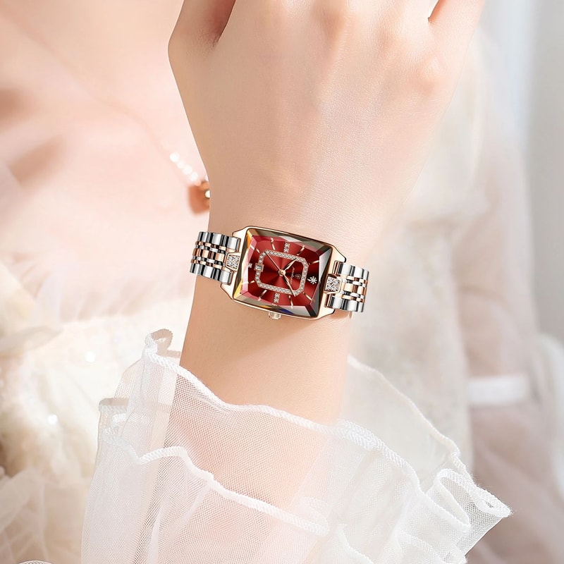 Elegant Waterproof Calendar Watch Stainless Steel Quartz Luxury Watch For Women 3