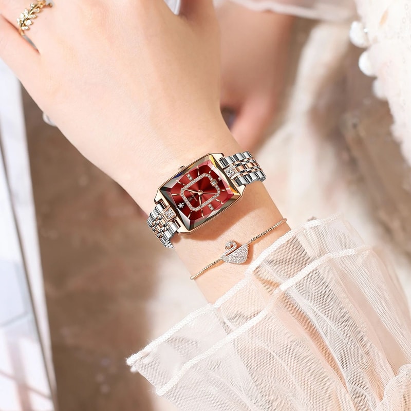 Elegant Waterproof Calendar Watch Stainless Steel Quartz Luxury Watch For Women 4