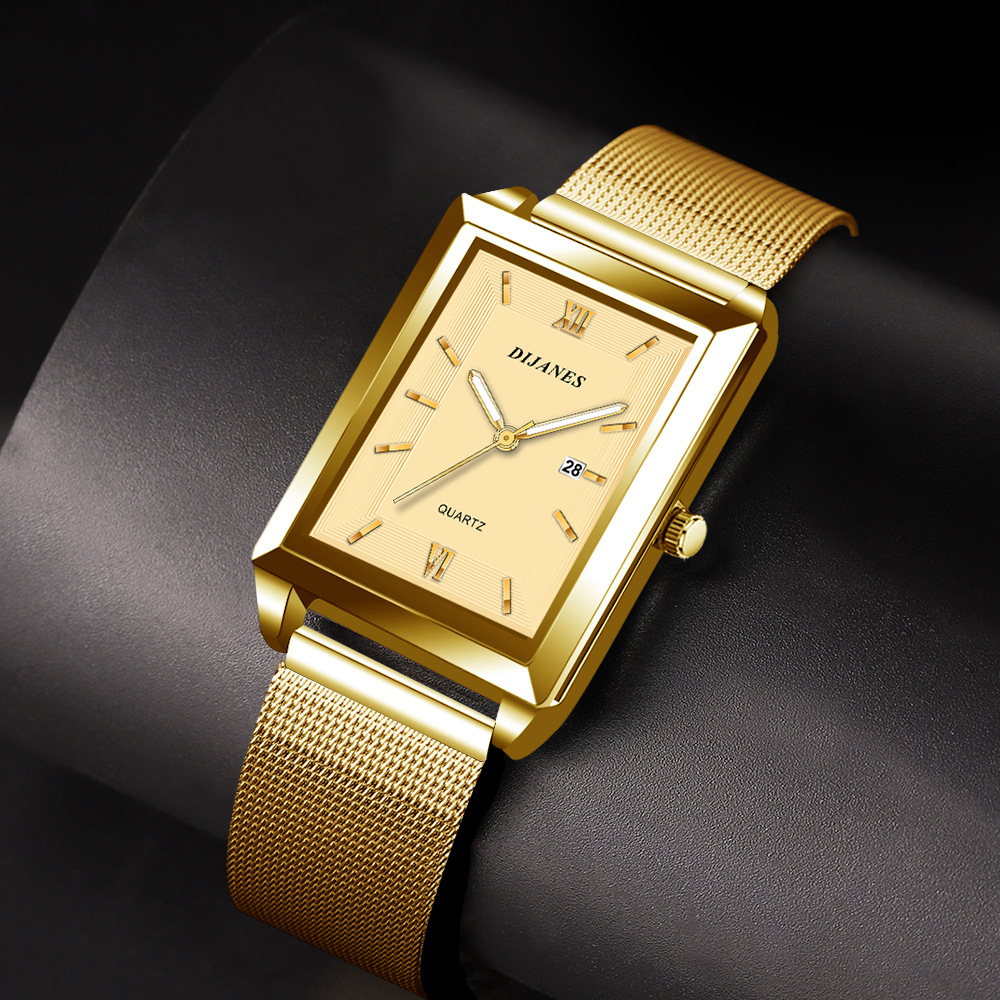 Stainless Steel Quartz Wristwatch For Women New Luxury Fashion Gold Watch Ladies Calendar Timepiece 2
