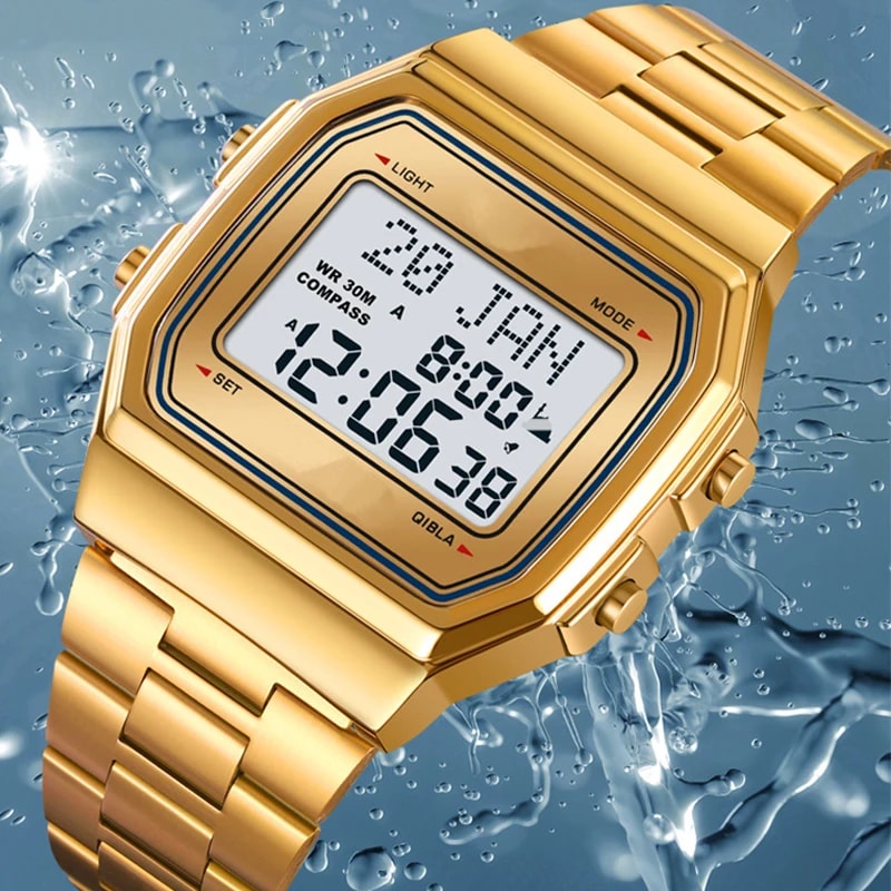 Retro Luxury Digital Watch For Men And Women Waterproof Stainless Steel Sports Military Wrist Watch 1