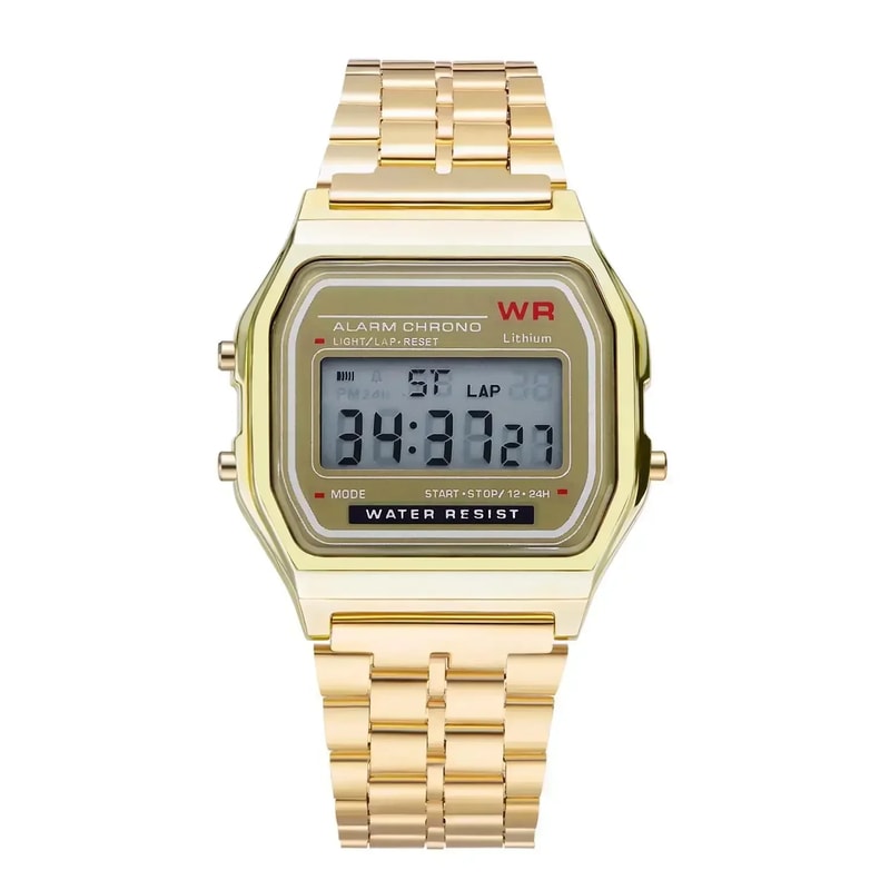 Retro Luxury Digital Watch For Men And Women Waterproof Stainless Steel Sports Military Wrist Watch 5