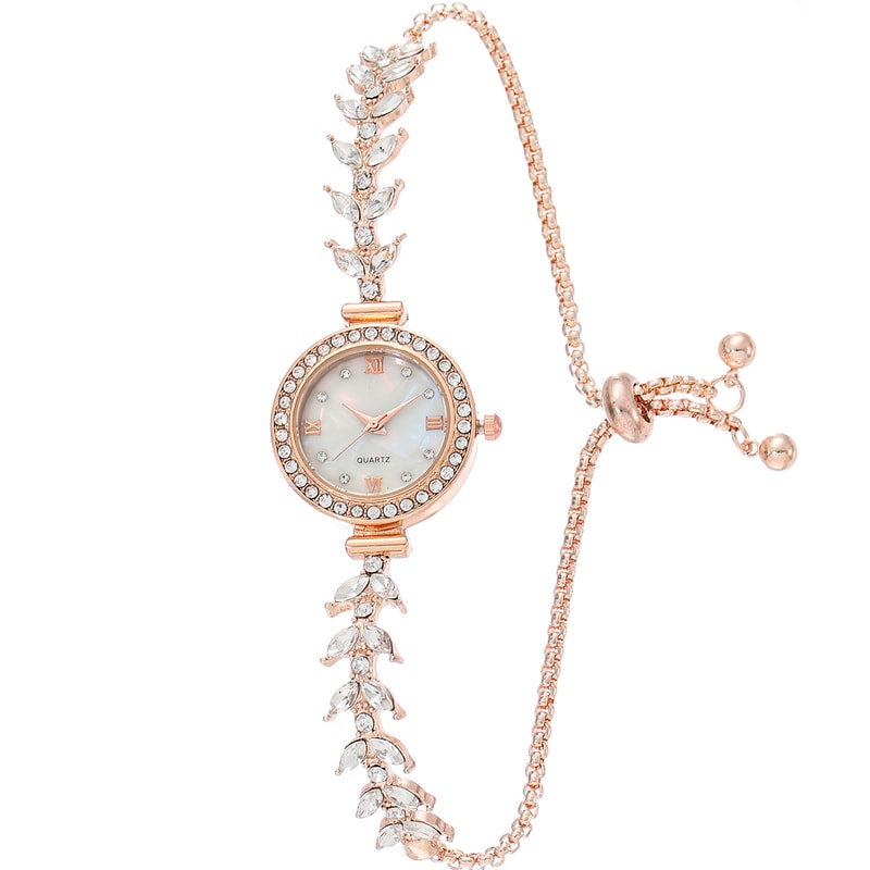 Quartz Crystal Women Diamond Wristwatches, Free Adjustment Bracelet, Wedding Banquet Watches