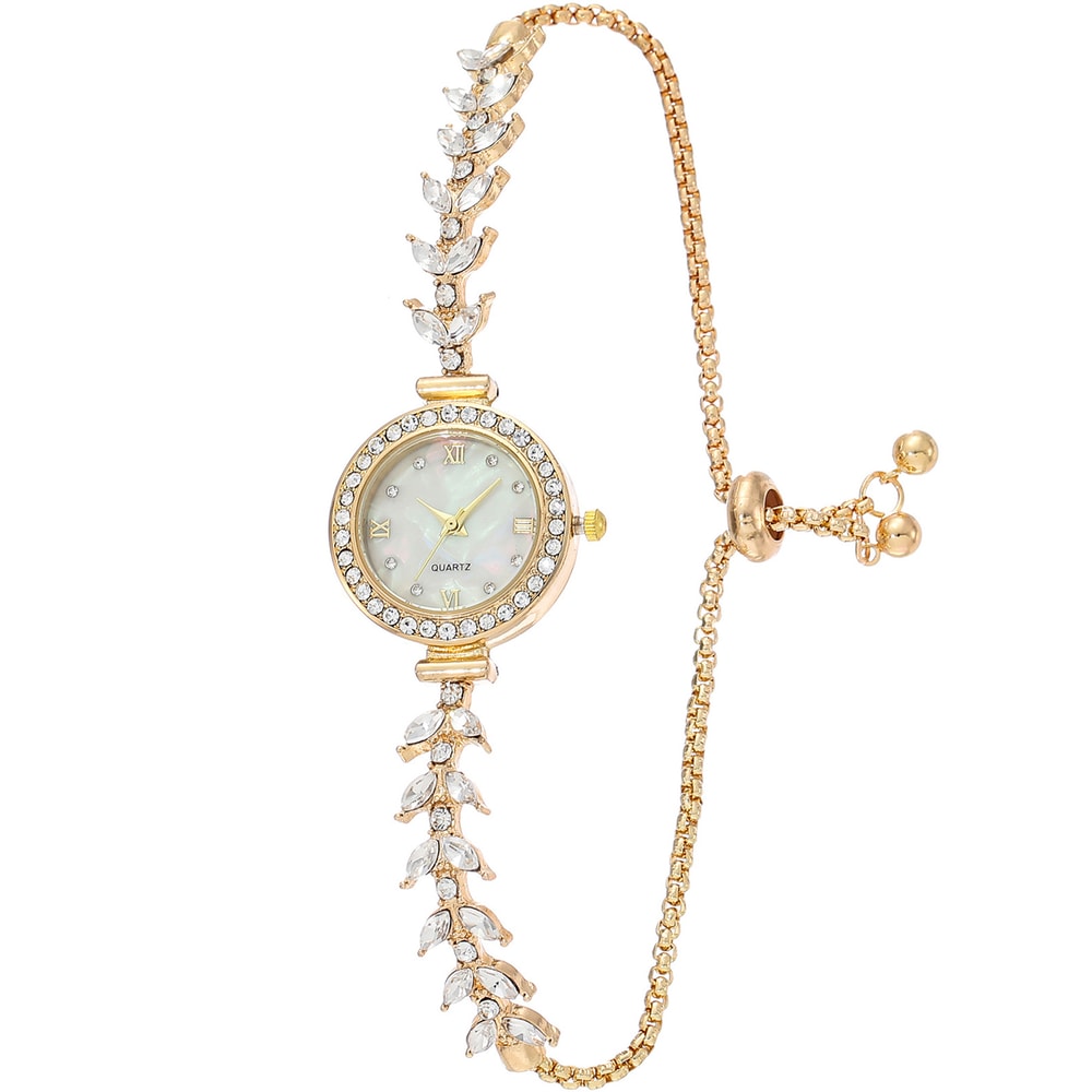 Quartz Crystal Women Diamond Wristwatches, Free Adjustment Bracelet, Wedding Banquet Watches