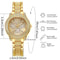 Ladies Fashion Luxury Three Eyes Dial Wristwatch Full Diamond Alloy Strap With Heart Jewelry Set 3