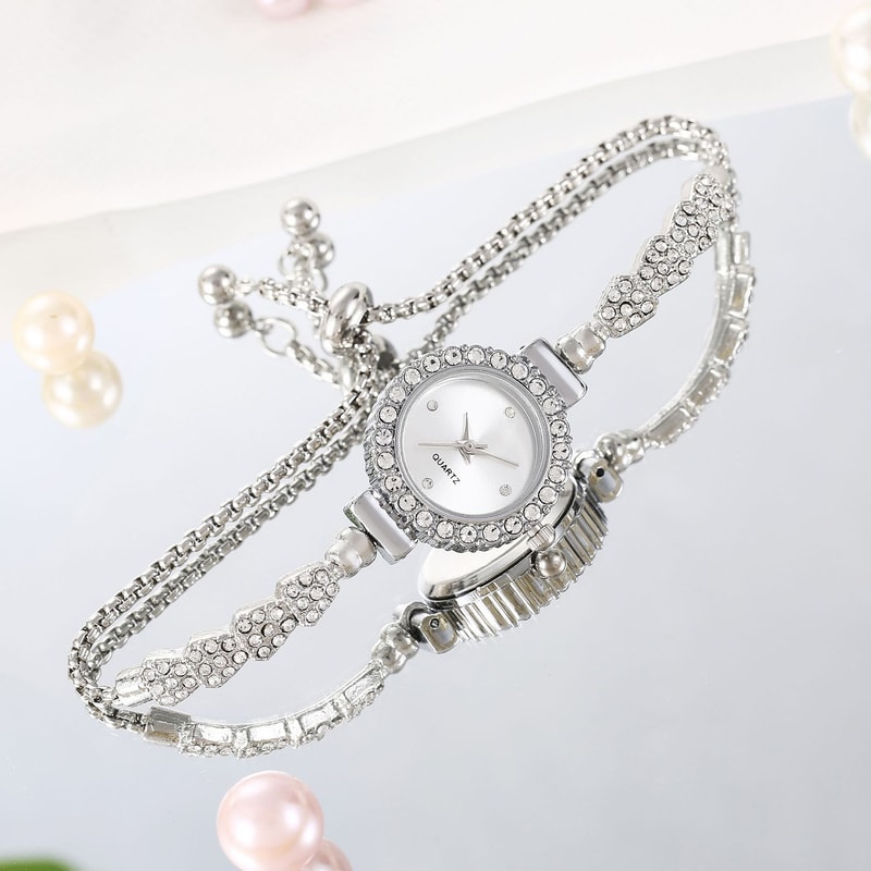 HighEnd Womens Diamond Watches Bracelet Easy Read Dial Shiny Design Wonderful Gift Watches For Wome 1