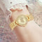 Luxury Women Quartz Watch Bracelet Set with Golden Butterfly Element, Trendy Fashion for Daily Use