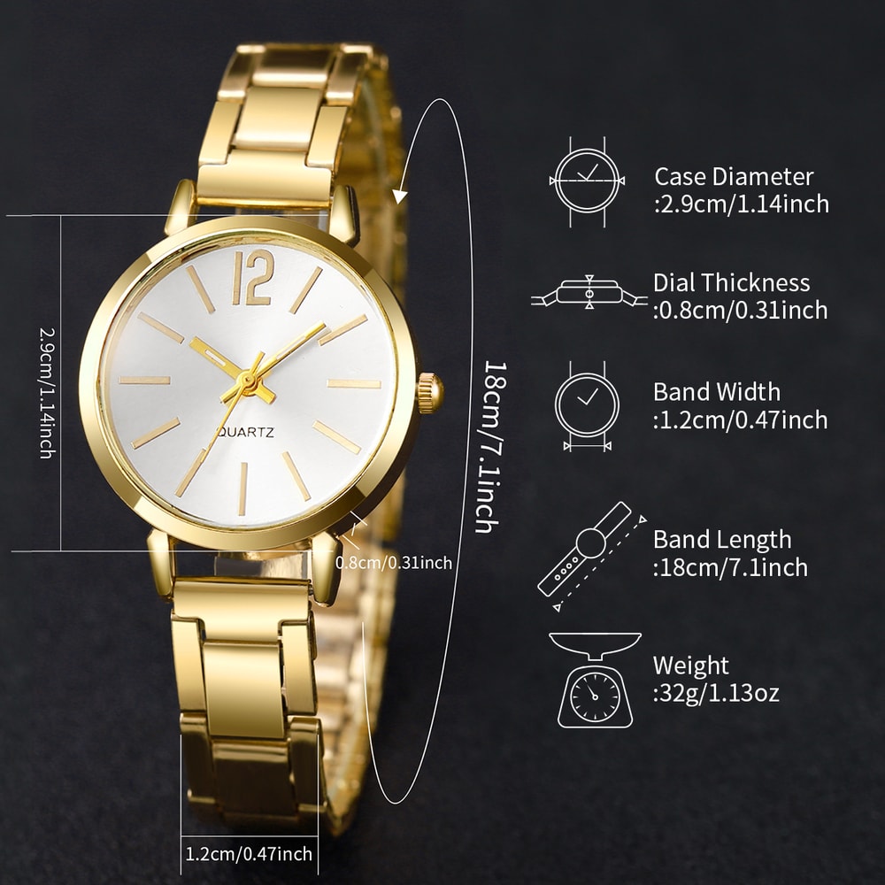 Elegant Womens Light Luxury Quartz Watch Casual Sports Style Stylish Bracelet Watch 4