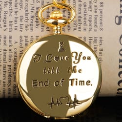i love you couple gift watch pendant, luxury golden quartz pocket watch, high quality fashionable christmas gift