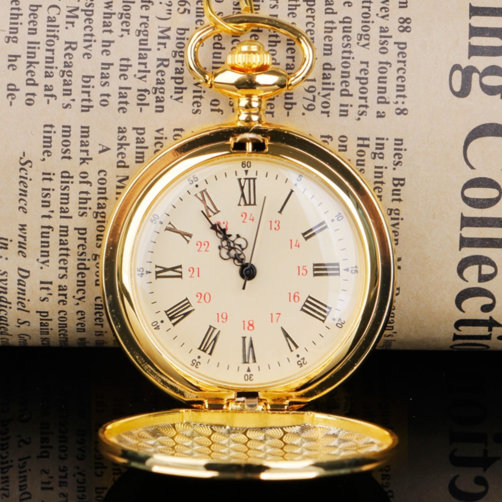 I Love You Couple Gift Watch Pendant Luxury Golden Quartz Pocket Watch High Quality Fashionable Chr 1