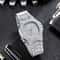 Luxurious Hiphop Full Diamond Square Quartz Watch Rhinestone Studded Dial For Men And Women 0