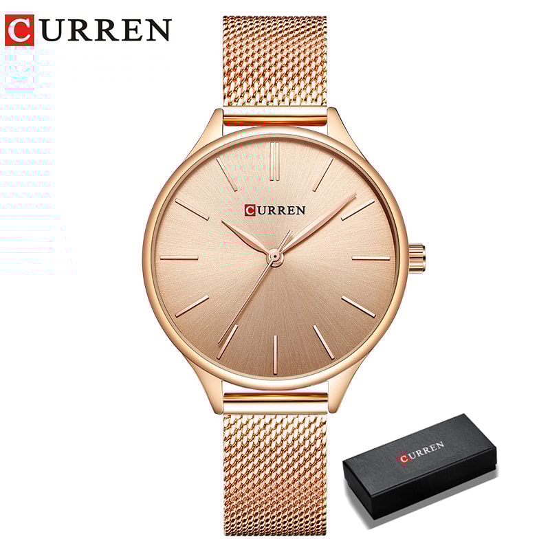 Luxury Womens Watch Stainless Steel Mesh Strap Matte Dial Japanese Quartz Movement 3