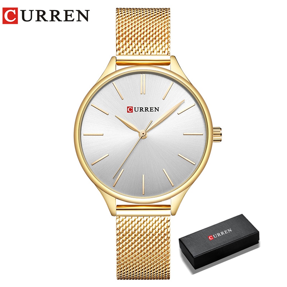 Luxury Womens Watch Stainless Steel Mesh Strap Matte Dial Japanese Quartz Movement 5