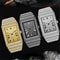 Hip Hop Diamond Golden Rectangular Date Quartz Watch Famous Original Brand Designer Watches For Men 4