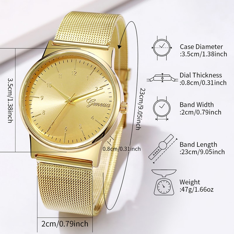 Ladies Quartz Watch Luxury Mesh Band Fashion Women Watches Girls Clock 5