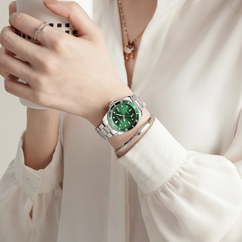 Elegant Business Classic Date Quartz Watch For Ladies With Stainless Steel Strap 1